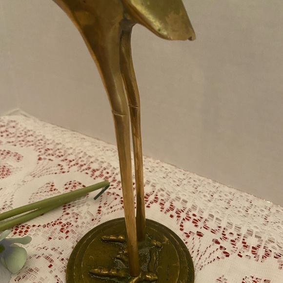 Brass Crane Statue Vintage - Picture 5 of 7